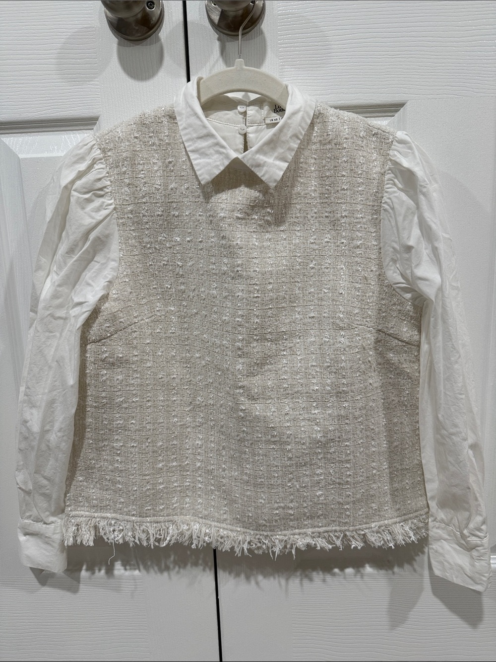 Love Bonito Woven Fringe Hem Layered White Top